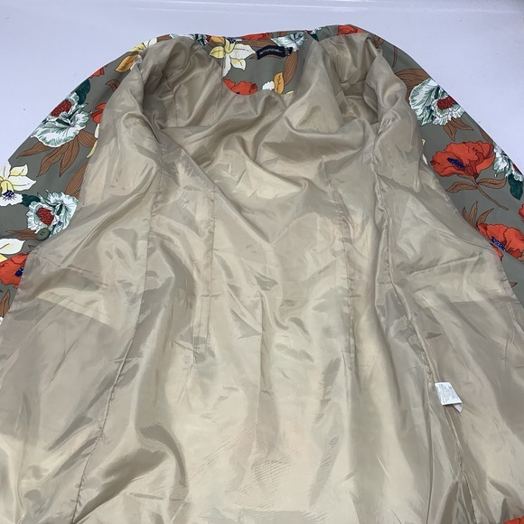 Pretty Little Thing Blazer Jacket 4 Floral Fitted Colorful Retro Mod Casual Work - Picture 6 of 10